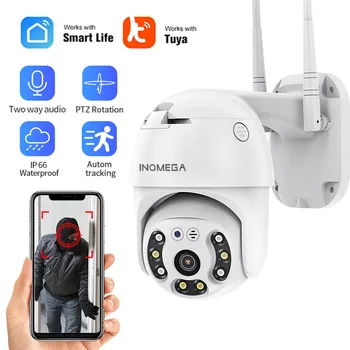 INQMEGA TUYA Smart PTZ 3MP Brezžične Varnostne Kamere IP 2-way Audio, HD Wifi Cam Video Auto Tracking Nadzor CCTV Bela Svetloba