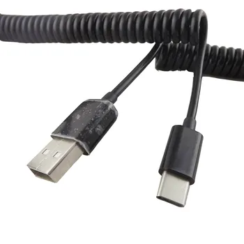 1x USB 3.1 Tip C Moški Na USB 2.0 A Moški Vtič Spiralno Zvite Sinhronizacijo Podatkov Napajalnik Priključek za Kabel 10 m/3m