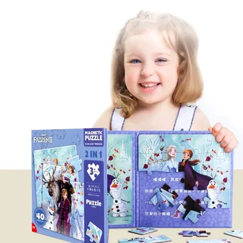 Disney Papir Zgibanje Magnetne Puzzle Risanka Zamrznjene Morska Deklica Sneguljčica Mickey 4 Stilov Zgodnjega Učenja Otroške Igrače
