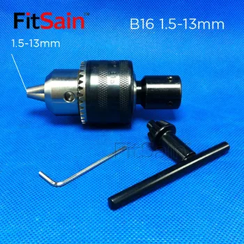 FitSain-B16 za 1,5-13mm mini vrtalne vpenjalne glave za motorna gred 8 mm/10 mm/12 mm/14 mm Priključite Palico, električno Orodje Pribor za vrtanje pritisnite