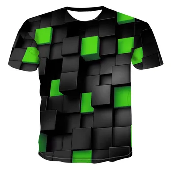 Velikosti Moški T-Shirt 2020 Poletje Geometrijske Krog 3D Tiskanih Vrh Tees Modni O--Vratu Kratek Rokav Priložnostne Svoboden Moške Srajce