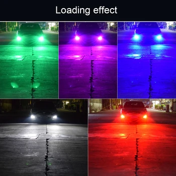 H7, H8/H9/H11 Avto LED RGB Smerniki Kit APLIKACIJO Bluetooth Nadzor Multicolor meglenke Žarnice Žarnice za Avto Tovornjaki