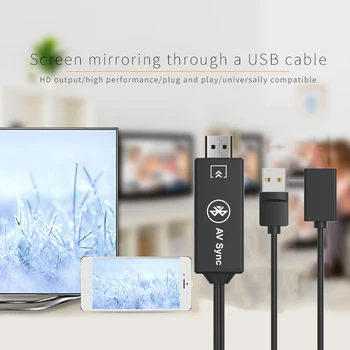 USB Bluetooth AV Adapter HD Video Kabel za Huawei P10 P20 P30 Pro Mate 10 20 30 za IPhone 11 12 Xs max IOS Android Telefon, TV