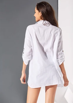 TEELYNN dolg rokav beli bombaž perilo ženske bluzo majica 2020 priložnostne v vratu čipke oversize svoboden bluze velikosti vrh blusa