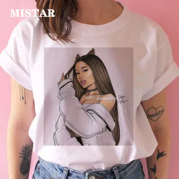 Ariana grande majica s kratkimi rokavi ženske tiskanje Priložnostne bele majice ženske obleke harajuku kawaii 90. t-shirt ženski top tee ulične