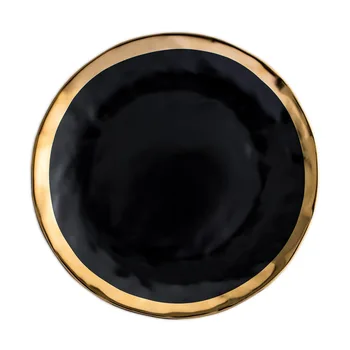 8inch 10palčni Zlato Keramično ploščo jed Bela Črna set Posode iz Porcelana nakit razkošje Storitev ploščo Pladenj določa Kuhinja Toos