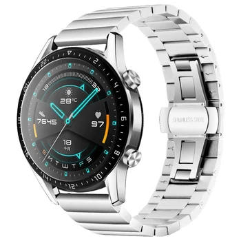 Iz nerjavečega Jekla, trak za Samsung Galaxy watch 46mm/42mm/Aktivna 2 trak Prestavi S3 Obmejni pas Huawei watch GT 2 zapestnica 20/22 mm