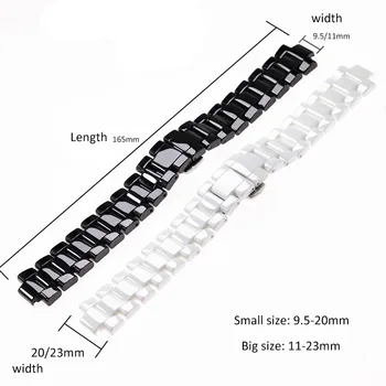 Ki se uporabljajo za Armani keramični watch 20mm23mm črna bela svetlo keramični trak ura model AR1424 AR1426 AR1421 AR1425 watchbands