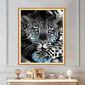 MEIAN Diamond Slikarstvo Vezenje Navzkrižno Stitch Živali Leopard Mozaik, Poln Krog/Kvadrat Vaja Okrasnih Doma Dekor