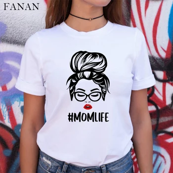 2020 Nov Modni Mater Dan T Shirt Darilo Za Mamo Estetske Harjuku Momlife Lobanja, Tiskanje Bela Mama Vrhovi Trend Oblačila Ženske Tee