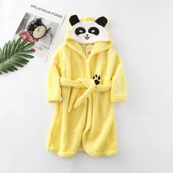 Nove Jesensko Zimske Otroci Hooded Kopalni Plašč Baby Kopel Oblačilih, Fantje, Dekleta, Risanka Zajec Panda Flanela Pižame Z Dolgimi Rokavi Brisačo Robe