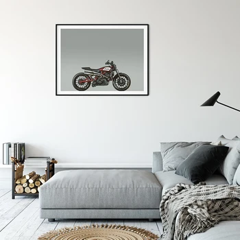 Vintage Plakat Klasičnih FTR 1200 Motocikel Platno Stensko Slikarstvo Umetnost Natisni Ponudbo Sliko Za Dnevni Sobi Na Steni Doma Dekor