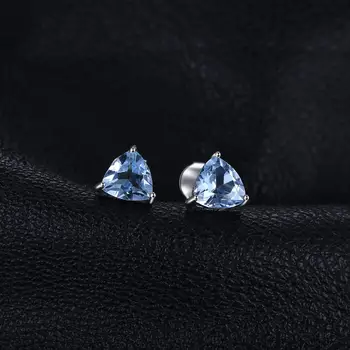 JewelryPalace 1.8 ct Resnično Modri Topaz Stud Uhani 925 Sterling Srebrni Uhani za Ženske korejski Earings Modni Nakit 2021