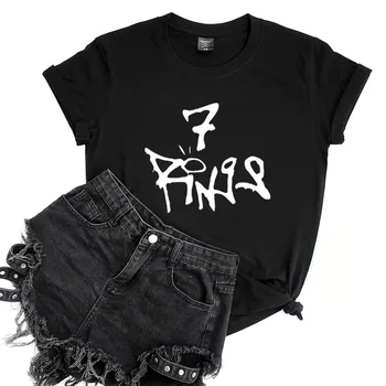Ariana Grande T Shirt 7 Obroči Grafični Moda Harajuku Tee Žensko Hip Hop Kratek Rokav Priložnostne Bombaž Mehko Top Mujer Camisetas