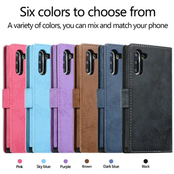 S10e Pokrovček Za Samsung Galaxy Note 20 10 S20 Ultra S8 S9 Plus S6 Rob Telefon Primeru Retro Usnjene Denarnice 2v1 Snemljiv Lupini