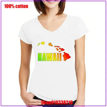 Havajska Otoki 2 t majica za vrhovi ženske 2020 Bela Slim Nekaj Rokavi Belo Slim Nekaj Tees Nova Zasnova Stranka, T-majice, Vrhovi