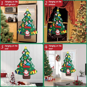 Otroci DIY Čutiti Božično Drevo Z Okraski Otroke Novo Leto, Darila Za Božič Leta 2020 Vrata Steni Visi Dekoracijo