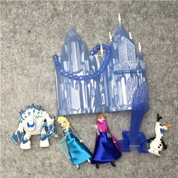Disney Zamrznjene Nove Igrače, 6pcs/Lot 6-16 cm PVC Ana Elsa Princesa Sven Olaf Kristoff In Grad Ledena Palača Prestol Dejanje Slika Lutka