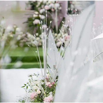 Zunanje trgovine odličen izdelek umetne rože poroko pav rekviziti cvet phoenix pero, ki plujejo pod travo reed listi čebule gr