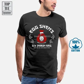 Moški Tshirt Jajce Shen JE Šest Demon Vrečko Velikih Težavah V Mali Kitajska Majica s kratkimi rokavi Ženske T-Shirt Tees Vrh