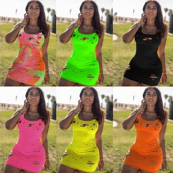 2020 Nove Modne Ženske Votel Obleko Priložnostne O-Vratu Kratek Rokav Slim Obleke Špageti Seksi Bodycon Klub Vestidos