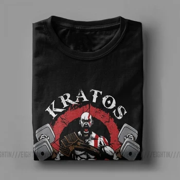 Bog Vojne Kratos Telovadnici Človek T Shirt Je Preprost Stil Prečiščeni Bombaža, Kratek Rokav Tee Shirt Okrogle Ovratnik T-Shirt Tiskanje Vrhovi