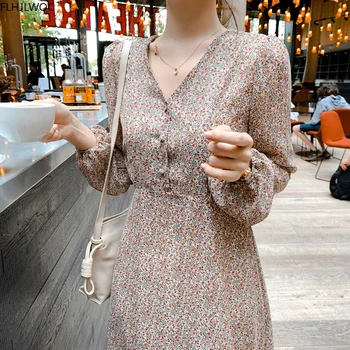 Elegantna Moda Korejski Obleko Luštna Preppy Stil Čipke-Up Linije V Vratu Enotni-Zapenjanje Gumb Majica Obleke Letnik Vestidos