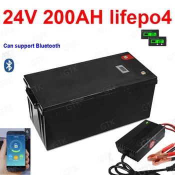 GTK 24V 200AH lifepo4 za litijeve Baterije z bluetiith BMS APP za 2000W Inverter Sončne RV golf voziček varnostno napajanje + 10A Polnilnik