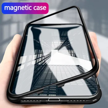 Kovinski Magnetno Ohišje Za Samsung Galaxy Note 20 Ultra Lite 9 8 10 Pro Lite A20 A30 M30S A50 A71 A70 Kaljenega Stekla, Pokrov Magneta