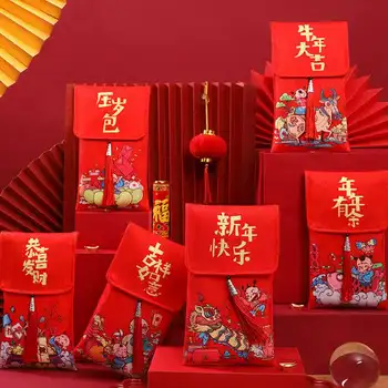 Vezene Rdečo Ovojnico Novo Leto Rdeči Ovojnici Tkanine Rdeče Paketni Kitajski Srečno Novo Leto Rdeči Paketni 2021Gifts