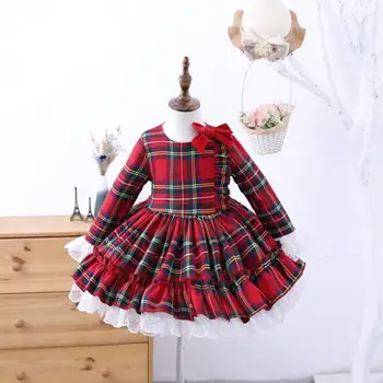 Baby Dekleta Letnik španski Žogo Obleke za Otroke, Lolita Kariran Obleke 2020 Novega Malčka Dekle, Božič, Rojstni dan Princesa Obleko
