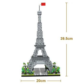 Lezi 8002 Svetu Arhitekture, Francija Pariz, Eifflov Stolp 3D Model DIY Mini Diamond Bloki, Opeke Stavbe Igrača za Otroke, št Polje