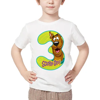 Fantje Risanka, Scooby Doo, Številka 1-9 Pismo Smešno T-shirt Baby Dekle Poletje Vrhovi Otroci Happy Birthday Gifr Število T-shirt,oHKP2427