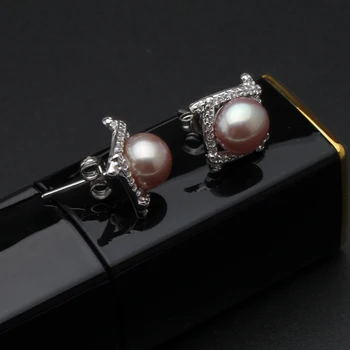 RIANCY Moda Naravnih sladkovodnih black pearl stud uhani za ženske poročno darilo