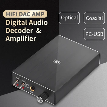 AYINO DA580 Mini Hi-fi Digital Audio Dekoder USB DAC Slušalke Ojačevalnik 24-bitno 96 khz Vhod za USB/Koaksialni/Optični Izhod za audio RCA Amp12V