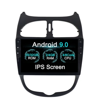 PX5 Android 9.0 4+32GB Avto Ne, DVD Player, radio, auto ZA Peugeot 206 2000-2016 Ibiza GPS Navigacija z Zrcaljenje povezavo wifi