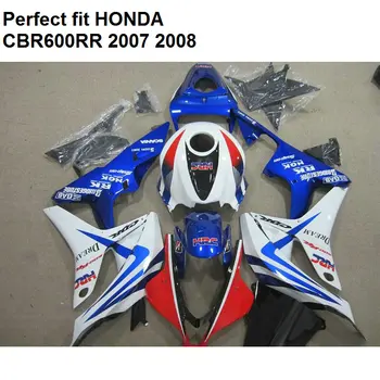 Poprodajnem telo lupine fairings za Honda CBR 600 RR 2007 2008 modra bela oklep kit CBR600RR 07 08 MB81