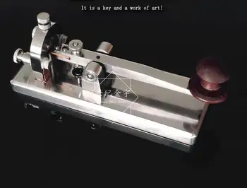 Srebro CNC iz Nerjavečega Jekla Telegraph Tipko Morse Tipko CW Tipko Ham Radio Tipka za Ročni CW Keyer Za Morse Code