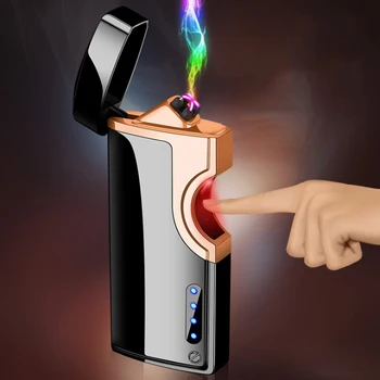 Električni Brezplamensko Sveče Lažji Kajenje Pribor Infrardeči Laser Indukcijske Dvojni Lok USB Polnilne Vžigalniki