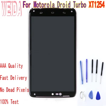 Za Motorola Droid Turbo XT1254 XT1225 LCD-Zaslon, Zaslon na Dotik, Računalnike Montaža Z Okvirjem z brezplačnim orodjem, ki se
