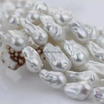 APDGG Pristnega Naravnega 16x20mm AA baročno bela baročni biser pramenov svoboden kroglice ženske lady nakit DIY