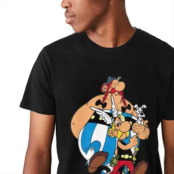 Človek je O-vratu Asterix In Obelix, Kratek Rokav, Grafiko, Tiskanje Za Človeka, Bombaž Homme T Shirt Velika Velikost