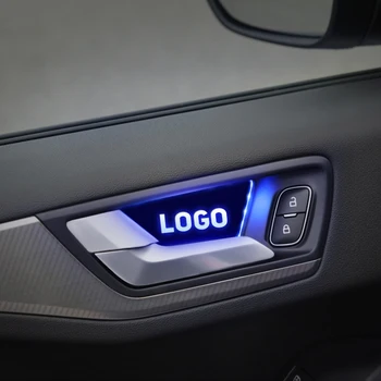 Avto Notranjosti LED Vrat Ročaj Skledo Kritje Nalepke Luč za Ford Fiesta 2009 - 2017 Auto Notranje Nalepke Oblikovanje Dodatki