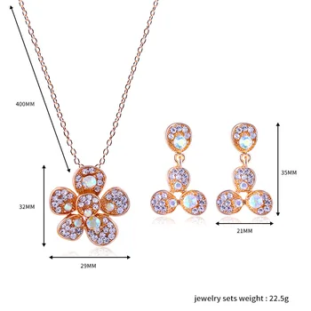 GU24 Plum blossom kristalno zlitine stroji in uhane, ogrlico set set zlitine uhane, ogrlico, poročni nakit set