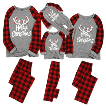 Družinski Božič Pižamo Nastavite Božič Oblačila Starš-otrok bo Ustrezala Doma Sleepwear Novega Otroka Fant, Oče, Mama Ujemanje Družino Obleke