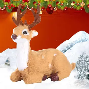 Božič Elk Plišastih Plastičnih Simulacije ELK Jelena Božič Jelenov Mini Lutka Fotografija Prop izložbo