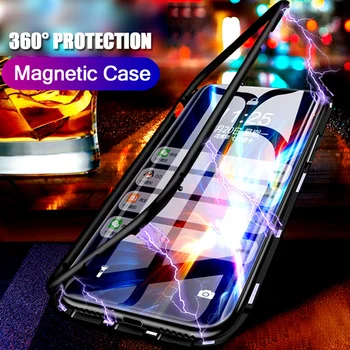 Magnetni Flip Primeru Telefon Za Huawei Honor 9i 8X Max Mate 20 10 Pro P10 P20 P30 Lite Metal Coque Nova 2i 3i 3e 3 4 Y9 Kritje Lupini