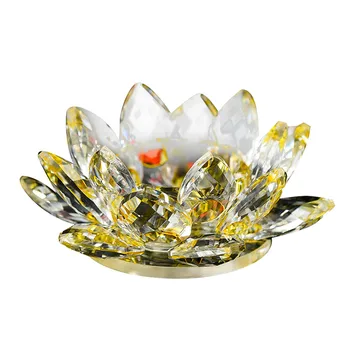 Kristalno Steklo Lotus Candleholder Doma Dekor Cvet Obliko Sveče Čaj Luči Imetnik Svečnik Poroka Stranka Dekor #25