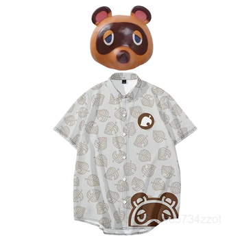Živali, ki Prečkajo T Shirt Tom Kotiček Cosplay Kostum Kratkimi Rokavi za Otroke, Moške, Ženske Vrh Cosplay Kostum Gumbi Majica