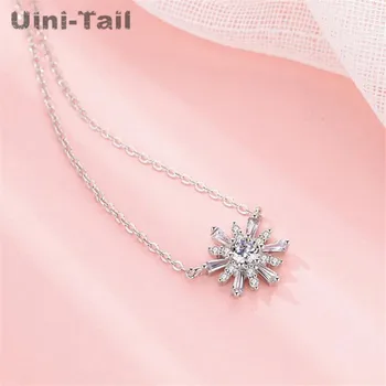 Uini-Rep vroče novih 925 sterling srebro romantično snežinka obesek mikro-vdelan ogrlica temperament korejski modni trend ED054